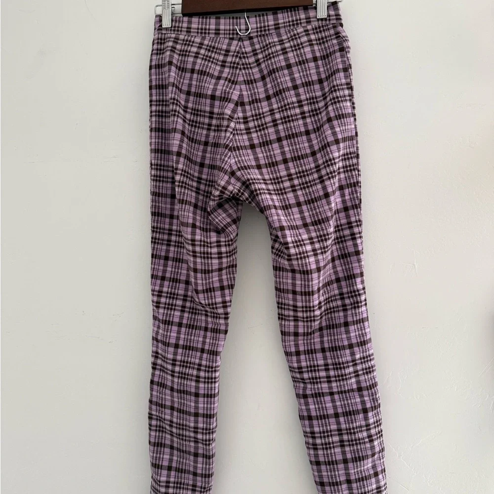 Urban Outfitters Purple Plaid zippered pants | cigarette style pants size 2